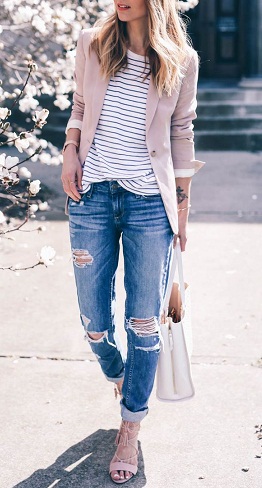 Boyfriend’s Style Cream Colored Blazer til piger