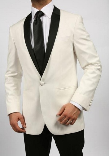 Cream and Black Blazer Mænd