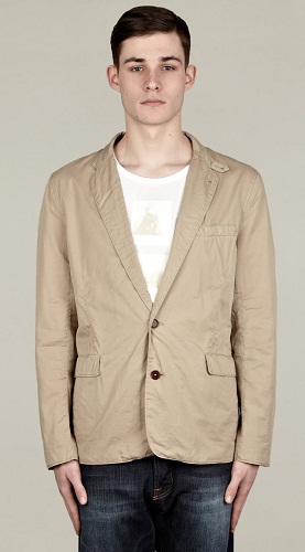 Mænds ustrukturerede creme blazer