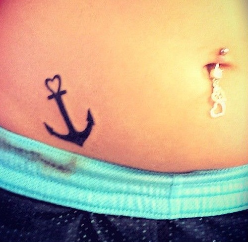 Hip Anchor Tattoo