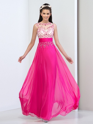 Pink Party Wear Long Dress