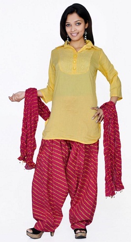 Leheriya nyomtatott Salwar Suit Design