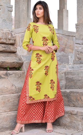 Bloktrykt Salwar Kameez