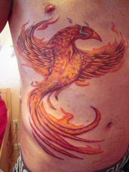 Phoenix gyomor tetoválás