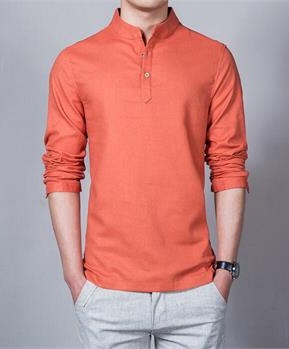 Stand Collar Orange Unisex skjorte