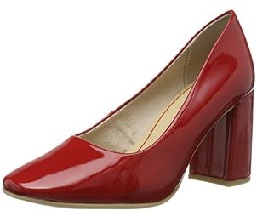 Lukket tå pumpe rød sko til kvinder