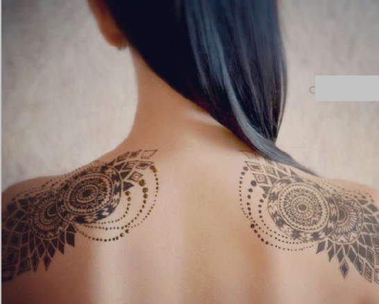 Mehndi Designed Wings Tattoo