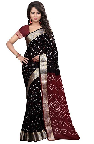Fekete Bandhani Saree