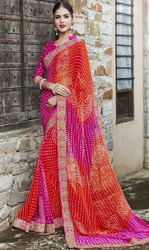 Jodhpuri Bandhej Saree