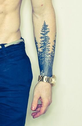 Forest Underarm Tattoo For Guys