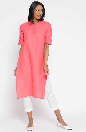 Pink Straight Kurta