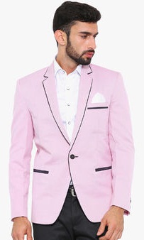 Ennoble Solid Blazer i pink