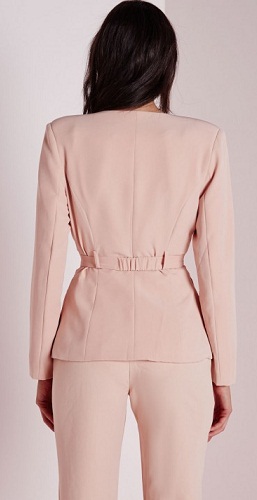 Professionel bæltet pink blazer