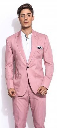 Mr Button Pink Solid Blazer