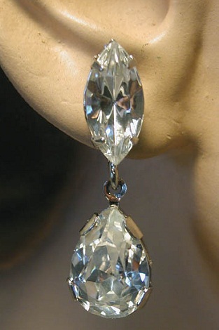 Nagy gyémánt menyasszonyi fülbevaló