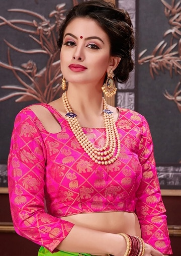 Pink Brocade blúz design