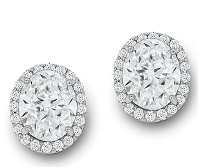 Oval Cut Diamond Stud øreringe