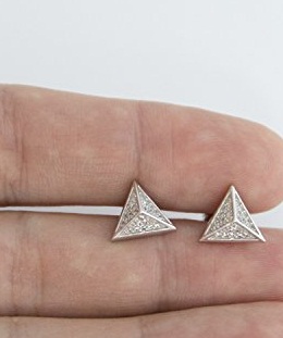 Beskedne trekant sølv øreringe