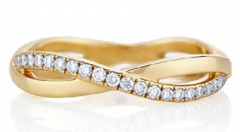 Végtelen arany-gyémánt eljegyzési gyűrű