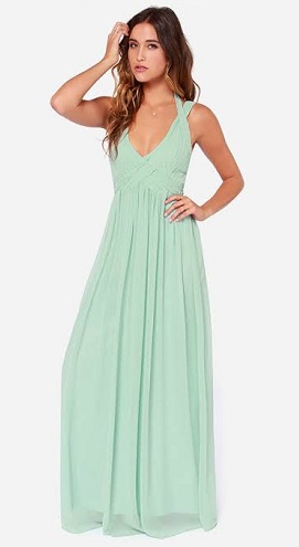 Maxi grøn kjole
