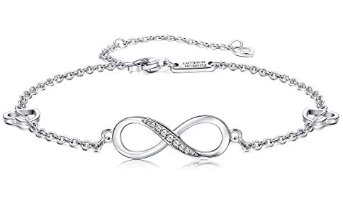 Infinity Anklet i sterlingsølv med rhinestones