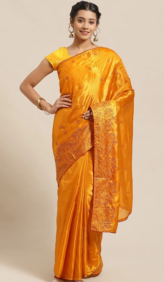 Tussar Kantha Stitch Saree