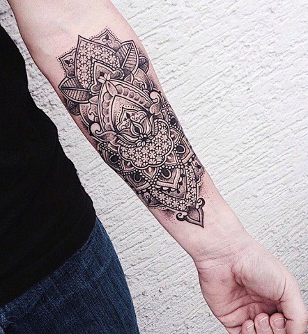 Underarm Designer Mandala Tattoo