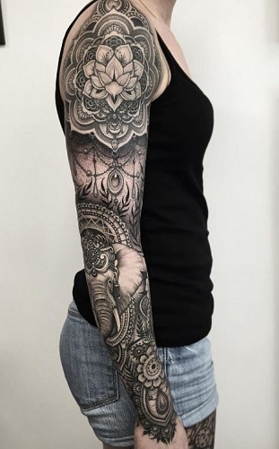 mandala ærmet tatovering