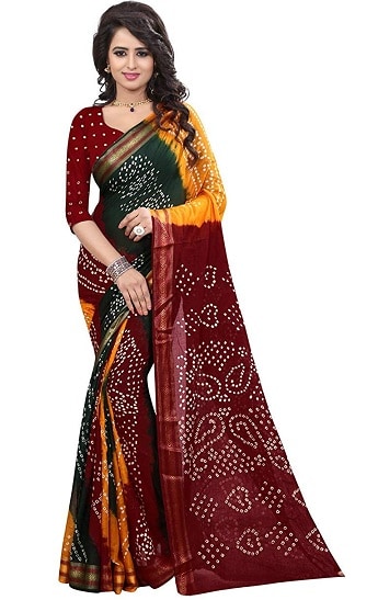 Multi Color Bandhani Sarees