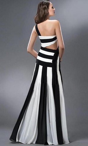 Sort og hvid klassisk kjole