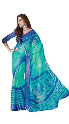 Shades Of Blue Printed Radhika Saree