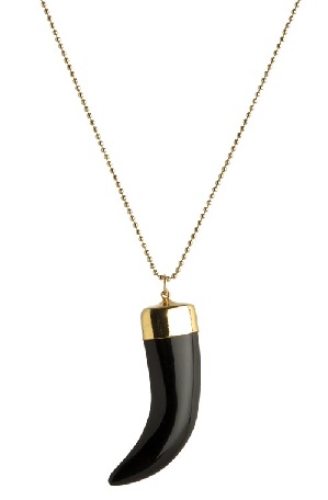 Horn Mens Gold Pendel Design