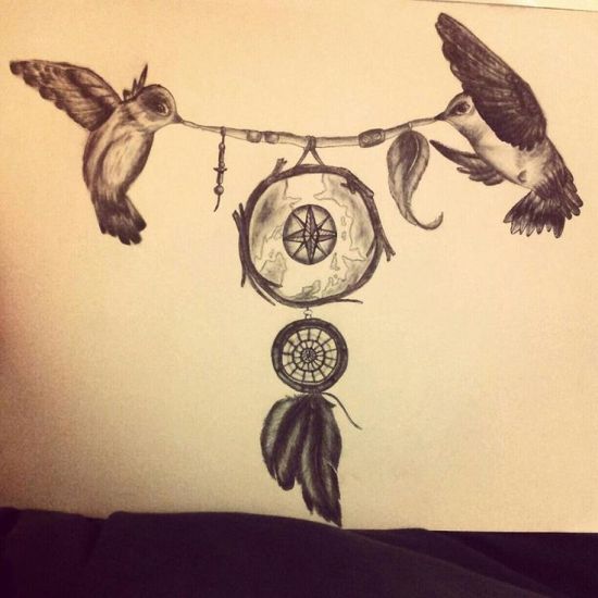 Dream Catcher Swallow Tattoo