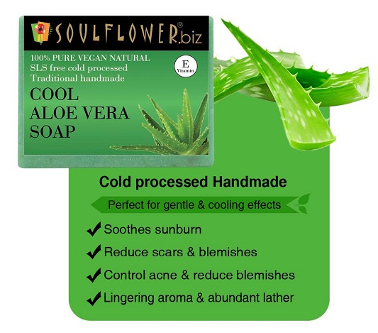 Soulflower Cool Aloe Vera håndlavet sæbe
