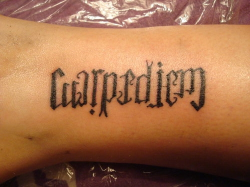 Carpe Diem Ambigram Tattoo Designs