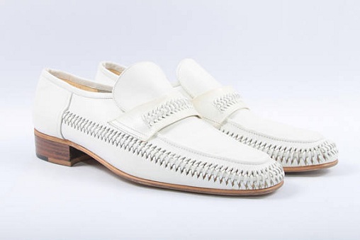 Italiensk klassisk hvid farve loafers