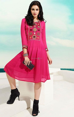 Chiffon kjole Kurti