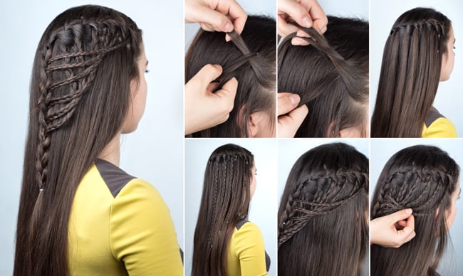 Flere vandfald Tiny Braid Hairdo