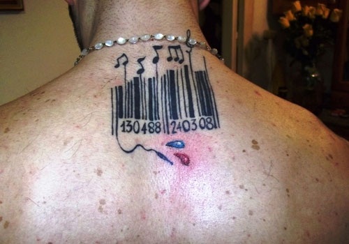 Zenei vonalkód tetoválás