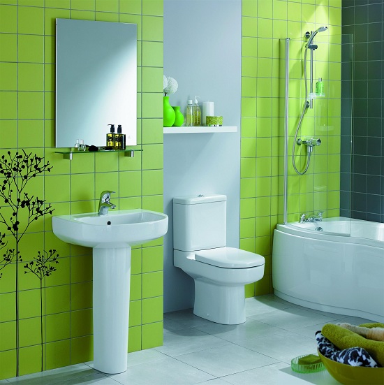 Grønne badeværelsesfarver