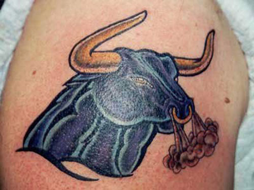 Blue Bull Tattoo Design