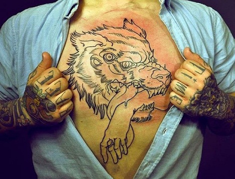 Farlige ulve bryst tatoveringer