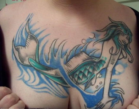 Mermaid mellkasi tetoválások nőknek