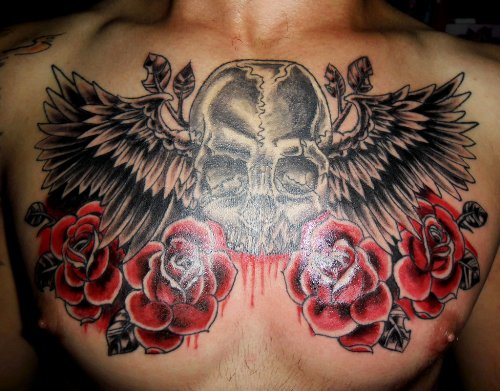 The Darker Side Chest Tattoo Design