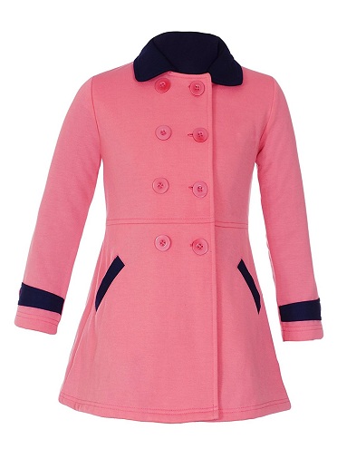 Pink fleece frakke