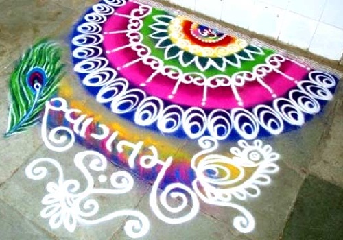 Halvcirkel Farverig Rangoli