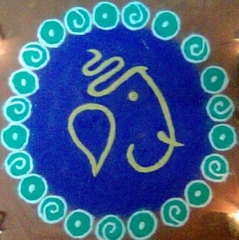 Rangoli Design Med Idol Billede