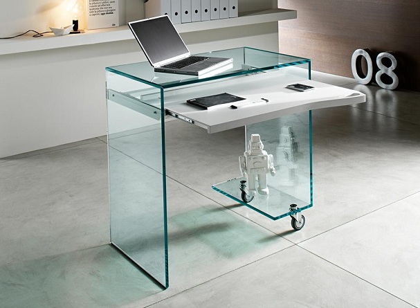 Üveg számítógép asztal