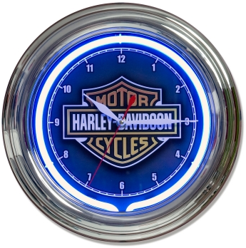 Harley Davidson kék neon óra