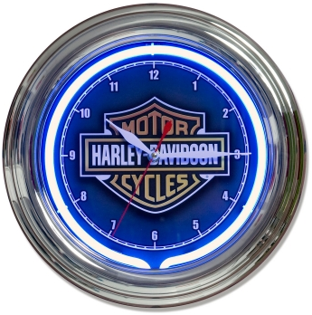Harley Davidson blå neon ur